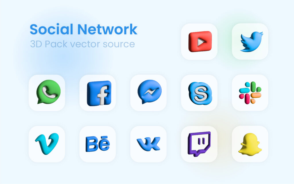 Social Network 3D assets