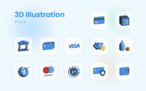 Banking 3D icons assets