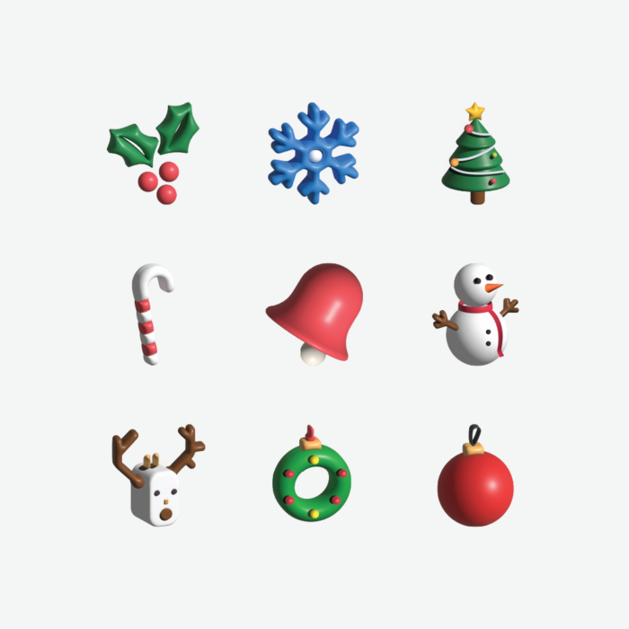 3D Christmas icon pack