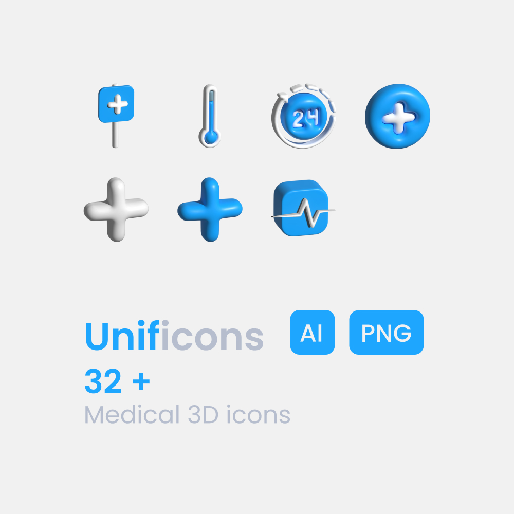 Medical 3D icons pack