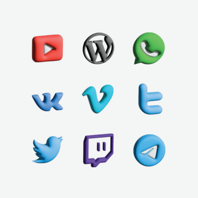 Social network 3D icons