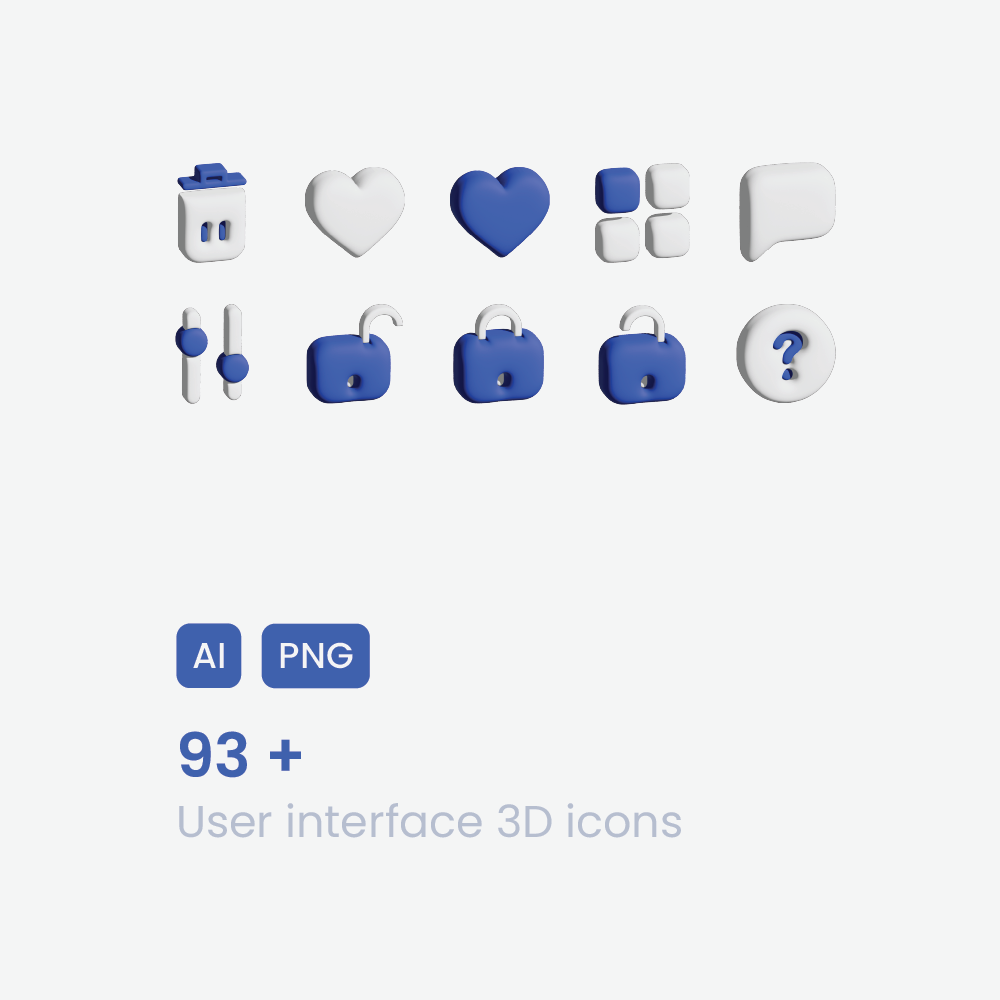 User interface 3D icons