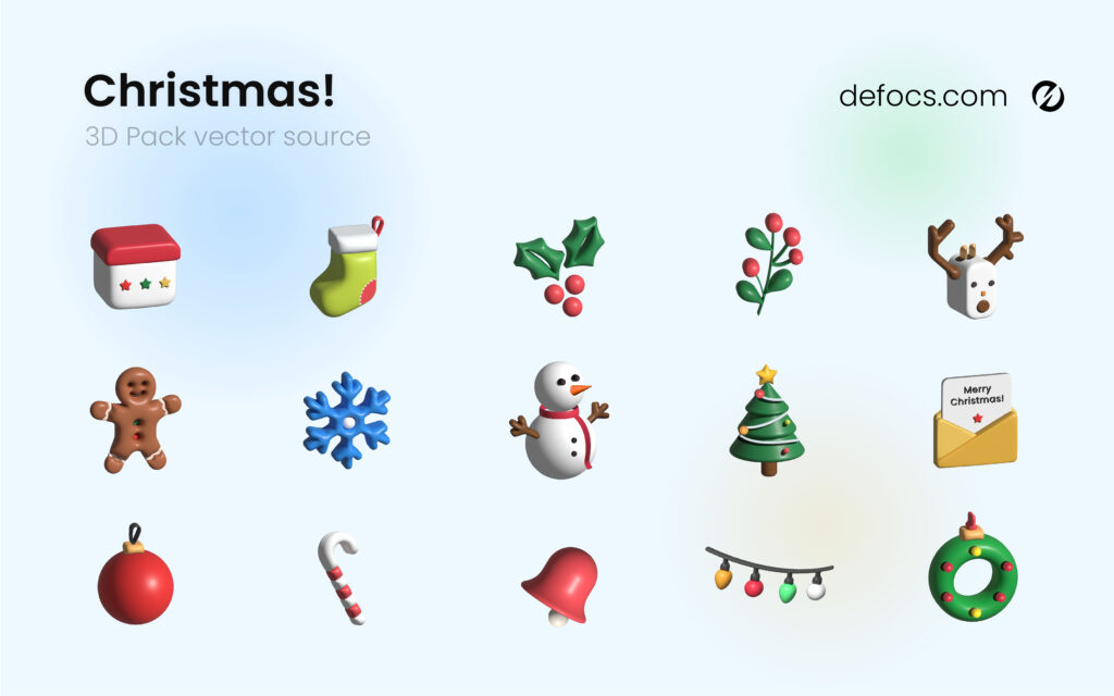 Free Christmas 3D illustrations