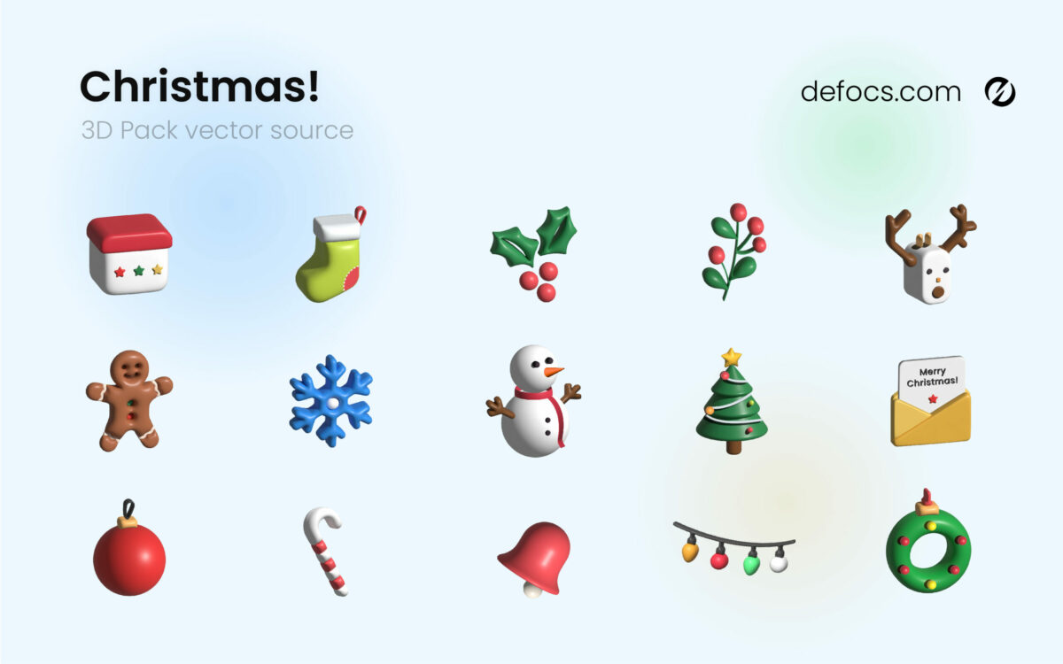 Free Christmas 3D illustrations