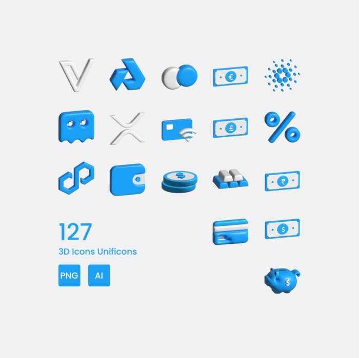 Crypto 3D Icons pack