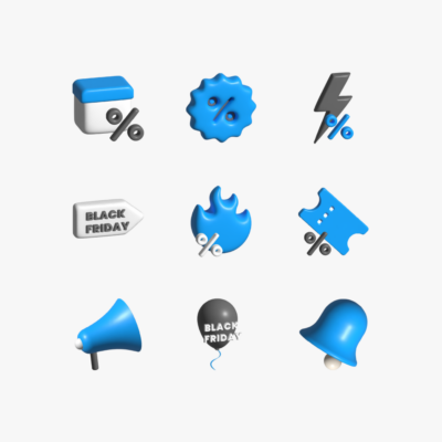 Black Friday 3D icons pack