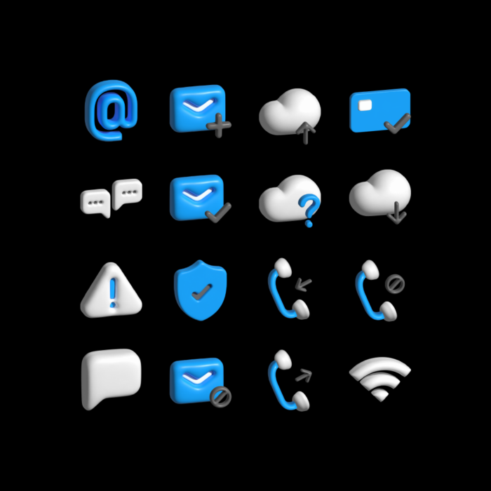 Communication 3D icons pack