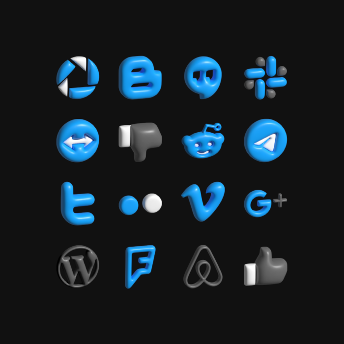 Social Media 3D icons pack