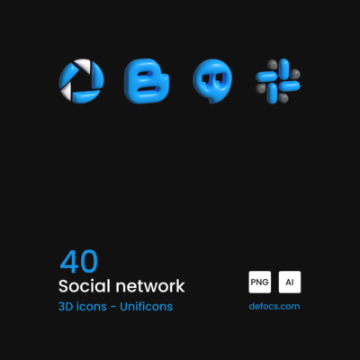 Social Media 3D icons pack