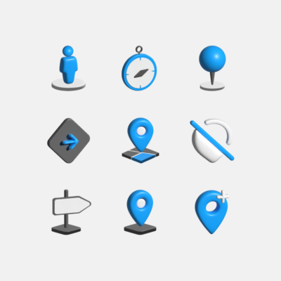 Navigation 3D icons pack