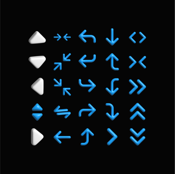 Arrow 3D icons pack