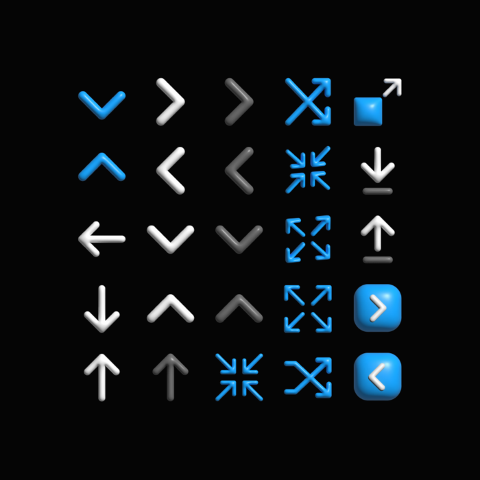 Arrow 3D icons pack