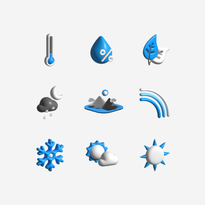 Weather 3D icons pack