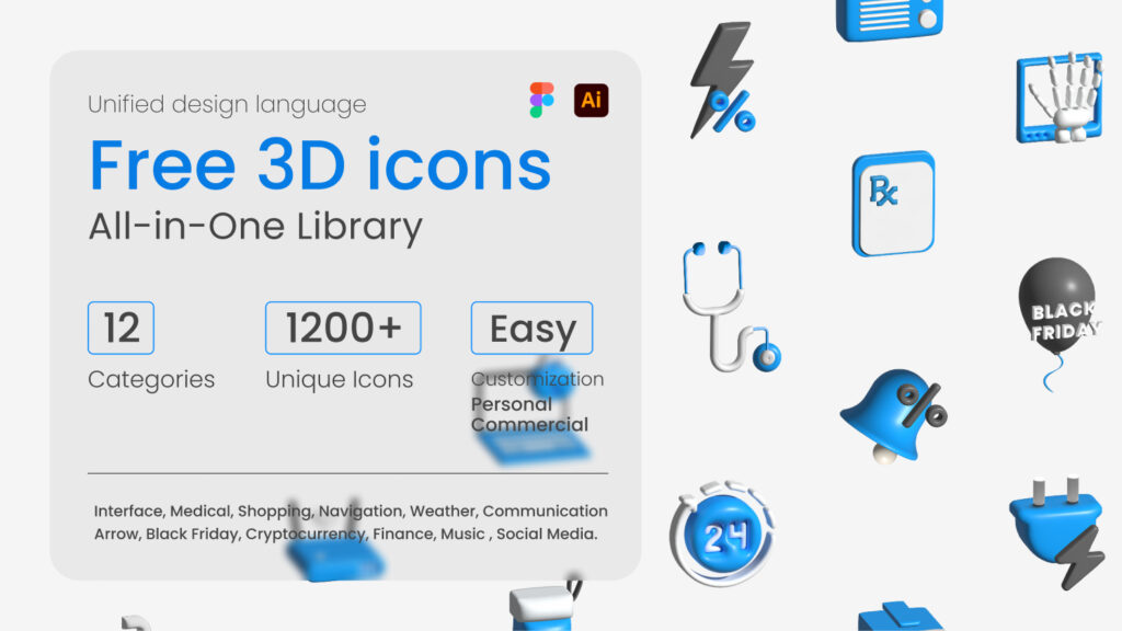 Free 3D Icons - Large library